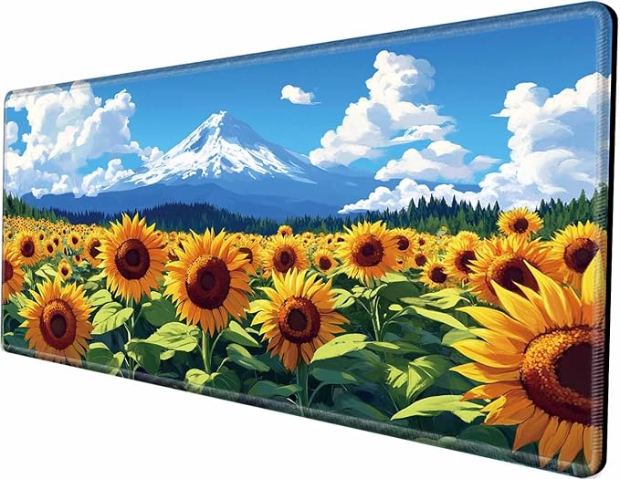 Large Mouse Pad 48x24 Desk Matt for Desktop Gaming Mousepad Sunflower Computer Mat 4XL Huge Desk Pad Oversized Giant Mouse Mat for Girl Women Office Work