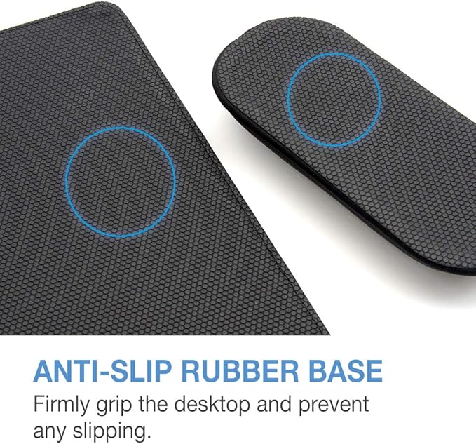 SenseAGE Detachable Ergonomic Mouse Pad with Wrist Rest Support, Adjustable Placement for Pain Relief, Non-Slip Base, for Computer & Laptop, Office Desk Accessories, 9.7 x 7.3 in (Dark Grey)