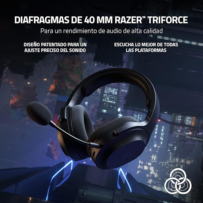 Razer Barracuda X Wireless Gaming & Mobile Headset (PC,PlayStation,Switch 2,Android,iOS): 2.4GHz Wireless + Bluetooth - Lightweight - 40mm Drivers - Detachable Mic - 50 Hr Battery - Black,(Pack of 2)