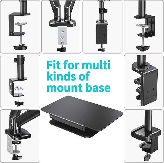MOUNT PRO Monitor Mount Reinforcement for Thin Desk and Other Fragile Table Tops, Steel Bracket Plate Fits Monitor Arm Desk Stand C Clamp Installation