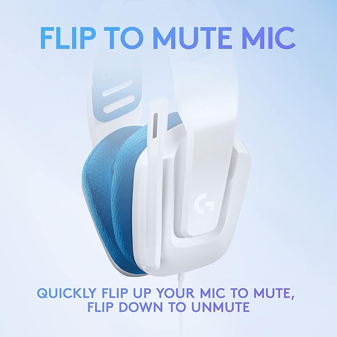 Logitech G335 Wired Gaming Headset, with Flip to Mute Microphone, 3.5mm Audio Jack, Memory Foam Earpads, Lightweight, Compatible with PC, PlayStation, Xbox, Nintendo Switch/Switch 2 - White