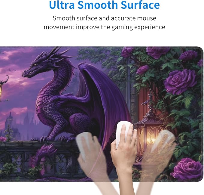 Dragon Mouse Pad Extended Large Gaming Mouse Pad XL Stitched Edges for Gamer Home Office 31.5 X 11.8 Inch