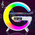Wireless Speaker Charger Light,LED Bedside Lamp 4-in-1 Alarm Clock,Mood Night Light,Speaker & Wireless Charger,Smart Light Sound Machine,Atmosphere Table Lamp for Bedroom,Birthday Gifts