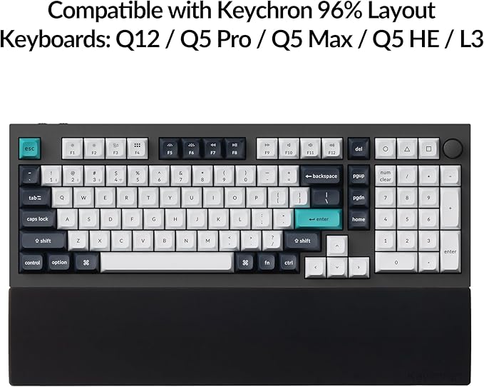 Ergonomic Silicone Wrist Rest for Keychron Q12 / Q5 Pro / Q5 Max / Q5 HE / L3,16.06" Honeycomb Non-Slip Palm Rest, 96% Full-Sized Mechanical Keyboards Support with Typing