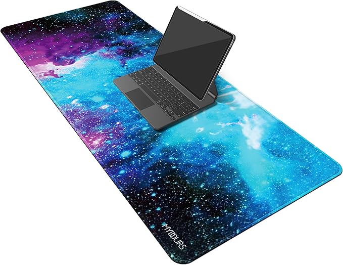 Mydours 40” x 16” XL Gaming Mouse Pad, Large Mouse Pad with Non-Slip Rubber Base & Smooth Lycra Fabric, Desk Mat for PC Gaming, Home Office, Desk Pad for Keyboard & Computer Accessories (Universe)