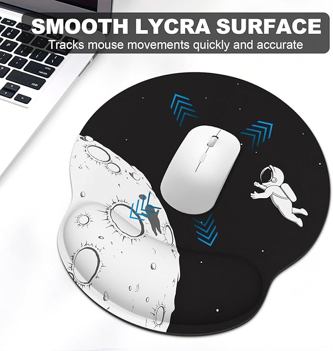 Ergonomic Mouse Pad with Wrist Rest and Keyboard Wrist Rest, Mousepad and Wrist Rest for Computer Keyboard, Non-Slip Rubber Base, Mouse Pad with Wrist Support for Gaming, Astronaut
