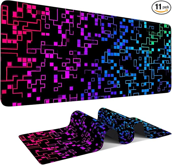 Color Gradient Extended Gaming Mouse Pad 35.4x15.7Inch Large Desk Mat Anti-Slip Rubber Base & Durable Stitched Edges for Gamers Smooth Mouse Writing Surface for Desk Office/Home