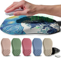Ergonomic Raised Mouse Pad Wrist Support with Bilateral Slope Memory Foam Mousepad for Wrist Rest and Carpal Tunnel 11.8x7.9〃Starry Night Waves