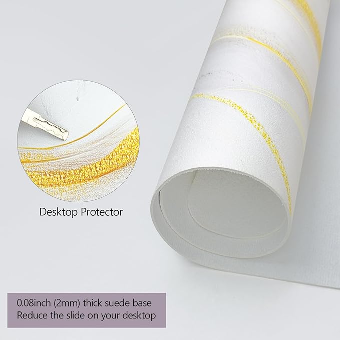 Marble Desk Pad, Desk Matt for Desktop, Leather Mouse Pad, Waterproof Keyboard Mat, Non-Slip Computer Mat, Keyboard and Mouse Pad for Office Decor (31.5"x15.7")