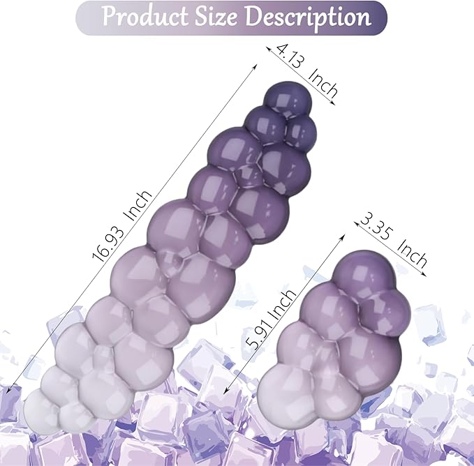 Gel Cloud Wrist Rest for Keyboard and Mouse Gradient Purple Clear Keyboard Wrist Rest Transparent Ergonomic Cute Mouse Wrist Pad Silicone Non-Slip Wrist Pad for Computer Gaming Laptop Home Office