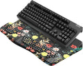 JIKIOU Keyboard Stand with Wrist Rest, Computer Keyboard Stand Pad with Non-Slip Base, Comfy Ergonomic Keyboard Riser Holder for Gaming Office Home 17.13x9.5 in (04Black Flowers)