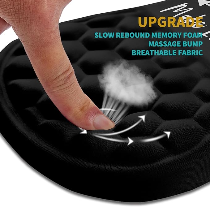 Hokafenle Ergonomic Mouse Pad Wrist Support, Wrist Rest Mousepad for Carpal Tunnel with Integrated Memory Foam Slope Massage Bulge (11.8x7.9 inch,Inspirational Quote)