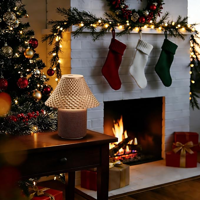 Bedside Table Lamp with White Noise Machine - 10 Soothing Sounds, Gesture Control Sensor & Dimmable Night Light - 30/60/90 Min Auto-Off Timer for Sleep, Nursery, Office & Home Decor- Gold