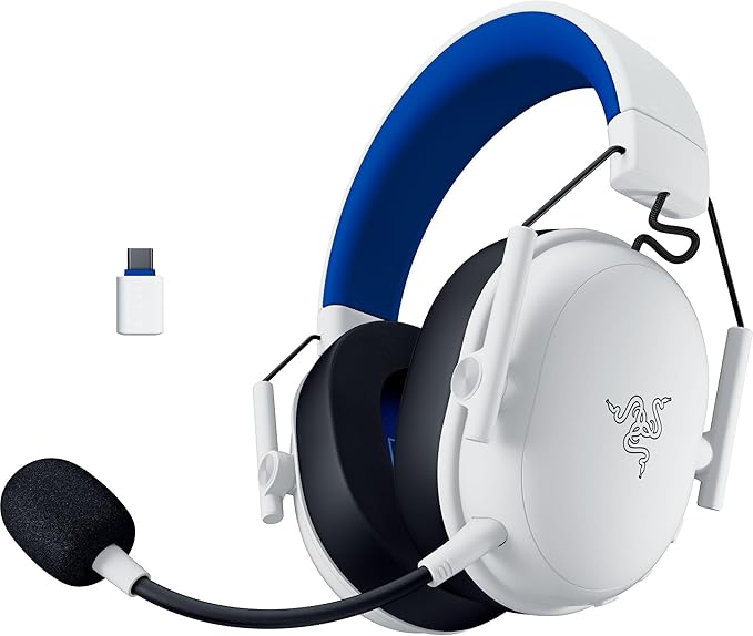 Razer BlackShark V3 X HyperSpeed Wireless Gaming Headset for PS5: 50mm Drivers - Cardioid Mic - 2.4 GHz, Bluetooth - Works with PC, Mac, Nintendo Switch, Smartphone - Long Battery Life - White