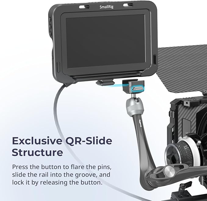 SMALLRIG 11" Rosette Magic Arm, HawkLock H21 Quick Release Structure, w 1/4"-20 Screws and Anti-Twist Pins, for Monitors, Lights, Max Load Cpacity 3kg