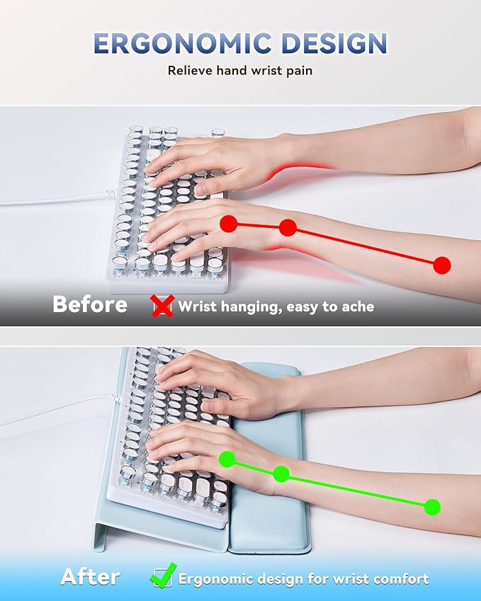 Computer Keyboard Stand for Desktop, Keyboard Wrist Rest Holder Stand for Easy Typing with Wrist Pad for Office Desk, Home, School(Blue)