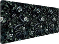 Dark Green Gothic Botanical Serpent Large Mouse Pad 31.5x15.7inch, Dark Academia Moody Witchy Floral Snake Big Extended Desk Mat Mousepad XL Gaming Keyboard Mat for Home Office Accessories