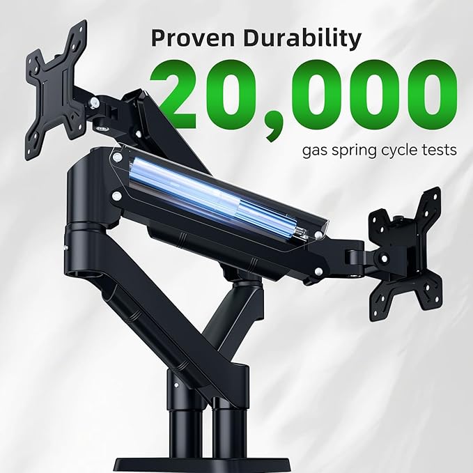 Dual Monitor Stand, Full Adjustable Monitor Desk Mount for 13–32″ Computer Screens