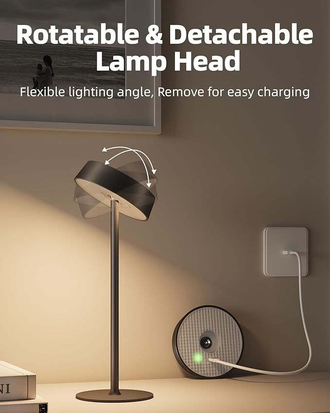 Cordless Lamp, RGB, Outdoor Waterproof, Dimmable Touch Control 3 Color Temperature, Battery Operated Portable, LED Memory Function, Rechargeable Table Lamp, Desk Lamp, Patio Dinning Restaurant Kitchen
