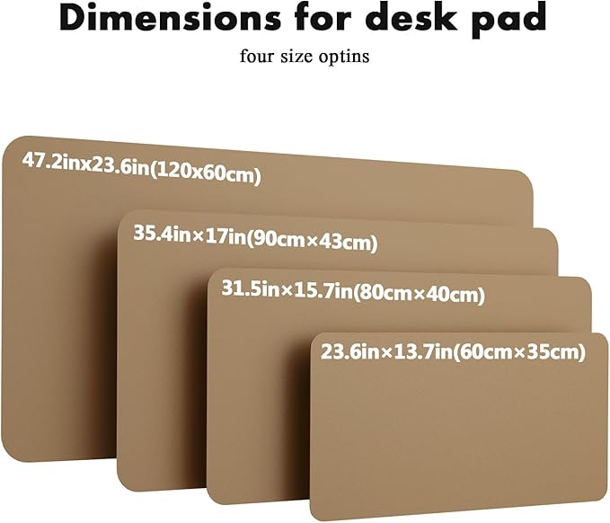 YSAGi Double-Sided Desk Pad, Leather Desk Mat, Eco Cork Desk Pad Protector, Large Mouse Pad for Desk, Waterproof Desk Blotter Pad, Desk Writing Pad for Office Work/Home(23.6"x13.7",Khaki+Cork)