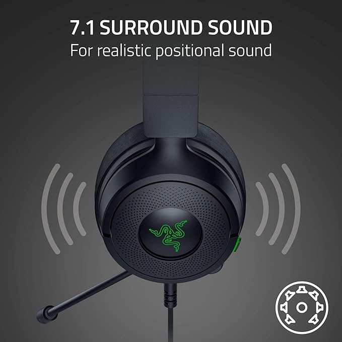 Razer Kraken Kitty V3 X Wired Gaming Headset: Kitty Ears - HyperClear Cardioid Mic - 40 mm Drivers - 7.1 Surround Sound - Comfy Ear Cushions - Cross-Platform via 3.5mm PC, PS5, Xbox, Switch 2 - Black