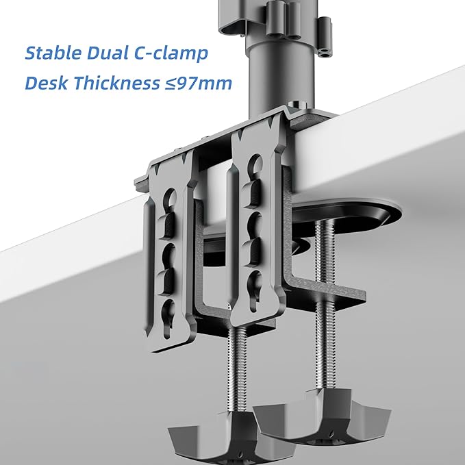 Suptek Dual Monitor Mount Stand-Height Adjustable Gas Spring Monitor Arm Desk Mount for 2 Computer Screens 17 to 32 inches - Each Arm Holds up to 22lbs (MD8822)