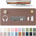 YSAGi Leather Desk Protector, Office Mat, Large Mouse Mat, Non-Slip PU Leather Blotter, Laptop Pad, Waterproof Writing Pad for Office and Home (Chocolate, 31.5" x 15.8")