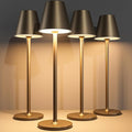 4-Pack Cordless Table Lamps - 5000mAh Rechargeable Battery Operated Desk Lamp, 3-Level Dimmable LED Night Light for Bedroom, Dining, Restaurant - Metal Design(Kahaki-4PACK)