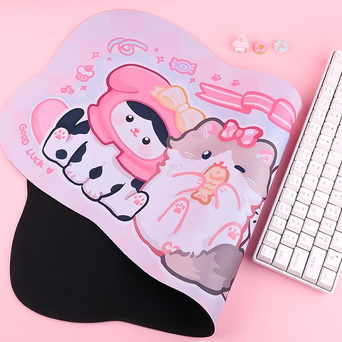 Large Gaming Mouse Pad, Waterproof Extra Large Big Mouse Pad XL Non-Slip Cute Gaming Mousepad Desk Mat for Gamer, Office & Home - Kitty