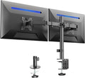 VIVO Dual Monitor Desk Mount, Heavy Duty Fully Adjustable Steel Stand, Holds 2 Computer Screens up to 24 inches and Max 22lbs Each, Black, STAND-V024