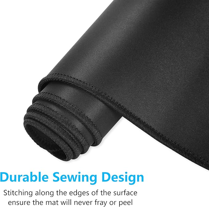 Dapesuom Large Gaming Mouse Pad, Extended Mouse Mat with Stitched Edges, Full Size Keyboard Pad with Non-Slip Base, Big XXL Computer Desk Mats for Gamer, Laptop, Office, 31.5 x 15.7in, Jet Black