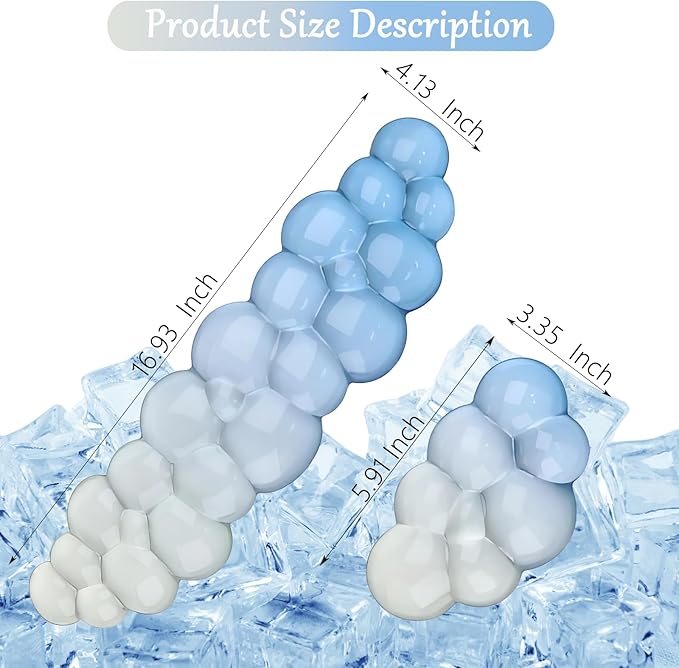 Gel Cloud Keyboard and Mouse Wrist Rest Set Gradient Blue Keyboard Wrist Rest Transparent Ergonomic Cute Mouse Wrist Pad Silicone Non-Slip Clear Wrist Rest for Computer Keyboard 60%68% 75% Home Office