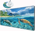 Gaming Mouse Pad Large Mousepad Sea Turtle Desk Mat XXL Big Desk Pad 31.5x15.75 Rubber Base Computer Pad with Stitched Edges Mouse Mat for Work Game Home Office