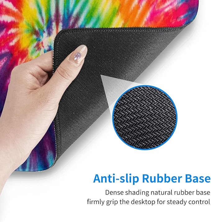 Cool Tie Dye Art Mouse Pad Extended Large Gaming Mousepad XL Big Long Oversized Desk Mat Stitched Edges 31.5 X 11.8 Inch for Home Office