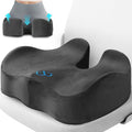 Seat Cushion, Gel Chair Cushions, Office Chair Cushions, Anti-Slip Bottom & Removable Cover Tailbone Pain Relief Cushion, Memory Foam Seat Cushion, 5.28 in Thick (Grey)