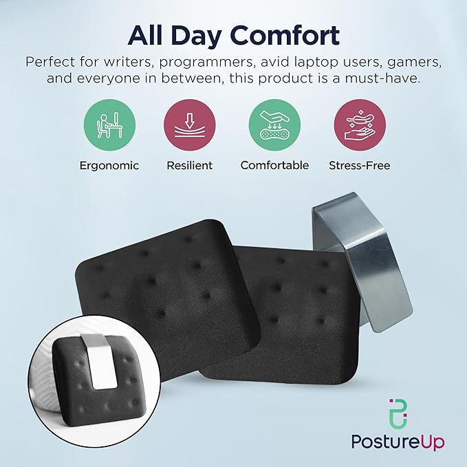 WavePads by PostureUp– Original Two Pack Adjustable Wrist Rests for Laptop Keyboard Ergonomic Memory Foam Laptop Wrist Pads for Wrist Pain & Carpal Tunnel, Memory Foam Wrist Support Pads (Island Blue)