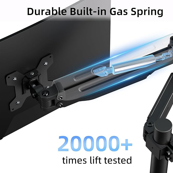 Suptek Dual Monitor Mount Stand-Height Adjustable Gas Spring Monitor Arm Desk Mount for 2 Computer Screens 17 to 32 inches - Each Arm Holds up to 22lbs (MD8822)