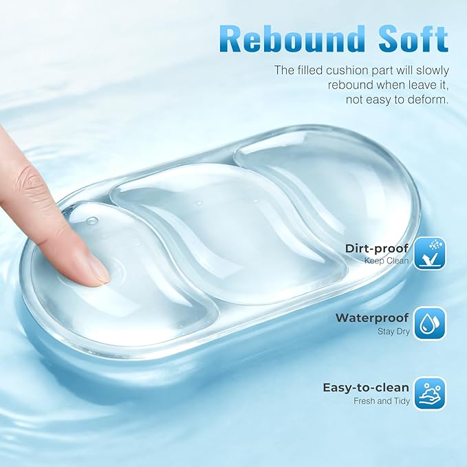 Ospelelf Cloud Mouse Pad with Wrist Rest Set Gel Ergonomic Keyboard Wrist Support Anti-Slip Rubber Bottom Office Women Desk Accessories for Computer, Laptop and Gaming, Clear