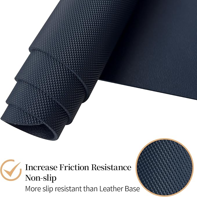Desk Pad Mat, Navy Blue Leather Desk Mat for Desktop, Computer Mouse Pad Non-Slip, Waterproof Keyboard Mats for Office/Home/Decor, 23.6" x 13.7"