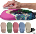 Ergonomic Raised Mouse Pad Wrist Support with Bilateral Slope Memory Foam Mousepad for Wrist Rest and Carpal Tunnel 11.8x7.9〃Twilight Waves