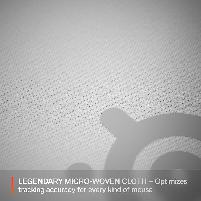 SteelSeries QcK Cloth Gaming Mouse Pad - Exclusive Micro-Woven Surface - Optimized for Gaming Sensors - Maximum Control - Size M - White