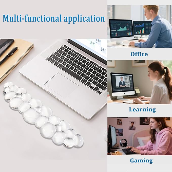 Gel Cloud Wrist Rest for Keyboard and Mouse, Clear Cloud Keyboard Wrist Rest Set, Ergonomic Cloud Wrist Support for Typing, Cute Wrist Pad for Office, Gaming, Computer, Laptop