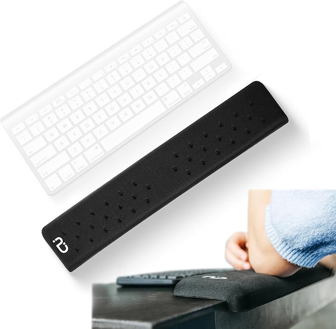 EdgeRest Mini PostureUp L-Shaped Desk Long Wrist Rest Elbow, Forearm & Wrist Comfort Support for Table or Desk Edge, Non-Slip, Memory Foam Padding, Ergonomic Design for Work, Universal Fit, Black