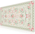 iCasso Green Desk Mat,Cute Desk Pad for Keyboard and Mouse,Anti-Slip Large Gaming Computer Mat XXL,Soft Lycra Surface Laptop Pad Women,Aesthetic Girly Desk Cover Protector for Home Office