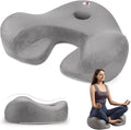 Meditation Cushion & Yoga Seat for Meditation - Cross Leg Floor Cushion for Meditator at Home, Ergonomic Comfortable Memory Foam Zafu Relieves Numbness Tailbone & Hip Pain from Long Sitting.