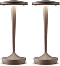 YHT 2Pack CordlessTable Lamps Rechargeable, 6000mAh Battery Portable LED Touch Led Table Lamp, 3-Color Stepless Dimming & Memory Function, for Outdoor, Dinning, Patio, Restaurant, Kitchen (2 Rust)