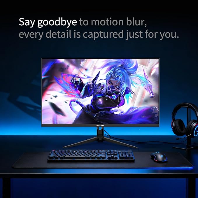 27 Inch 120Hz FHD Computer Monitor, IPS Frameless Gaming Screen with 1ms Response, AMD FreeSync, 100% sRGB, Eye Care, HDMI/VGA Ports & 100x100mm VESA Mount (R27 Velo)