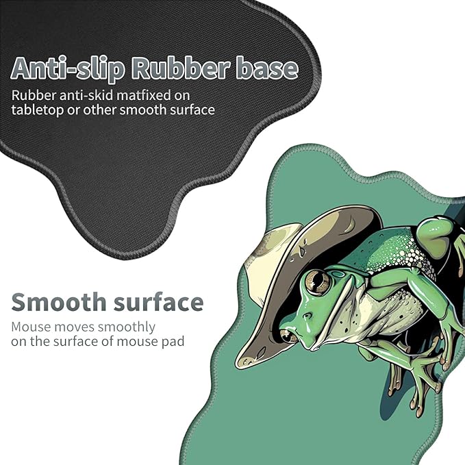 Green Frog Large Gaming Mouse Pad Plus a Coaster, 31.5 x 11.8 inches Desk Mat Extended XL Mousepad with Stitched Edge Non-Slip Rubber, Desk Pad Computer Mouse Mat for Home Office
