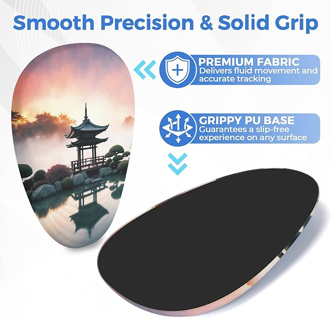 Ergonomic Mouse Pad with Wrist Support, Comfortable Entire Memory Foam, Wrist Pain Relief and Anti-Slip PU Base, Mousepad for Various Computers, Laptop PC (12x8x1.2inch, Pavilion)