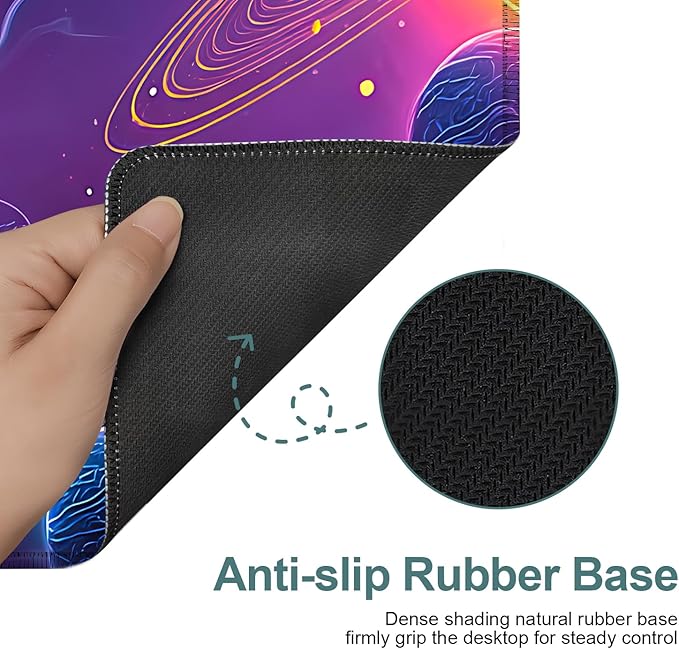 Interstellar Extended Gaming Mouse Pad 31.5x11.8inches Large Desk Mat Anti-Slip Rubber Base & Durable Stitched Edges for Gamers Smooth Mouse Writing Surface for Desk Office/Home